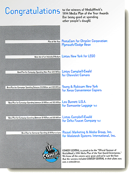 MediaWeeks Media Plan of the Year Awards Page